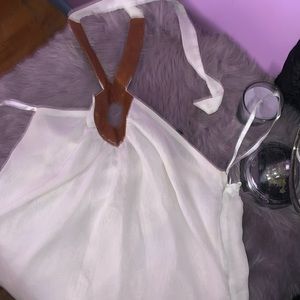 Sheer bebe leather  shirt